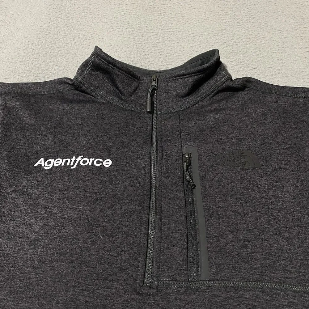 Salesforce Agentforce Pullover North Face Men Large Gray 1/4 Zip Employee Office